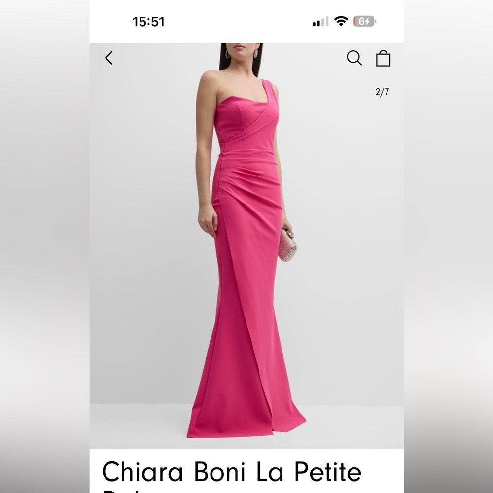 Chiara Boni La Petite Robe Gredel one shoulder pleated mermaid gown